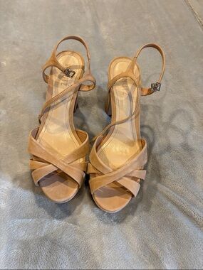 Women’s Strappy Block Heel Sandals in Tan Schutz 9.5